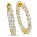 14K Yellow Gold 2 1 10 Ct Tdw Diamond Hoop Earrings