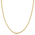 14K Yellow Gold 2.7 Millimeter Rope Chain Necklace For Men And Women 16 30 Inches