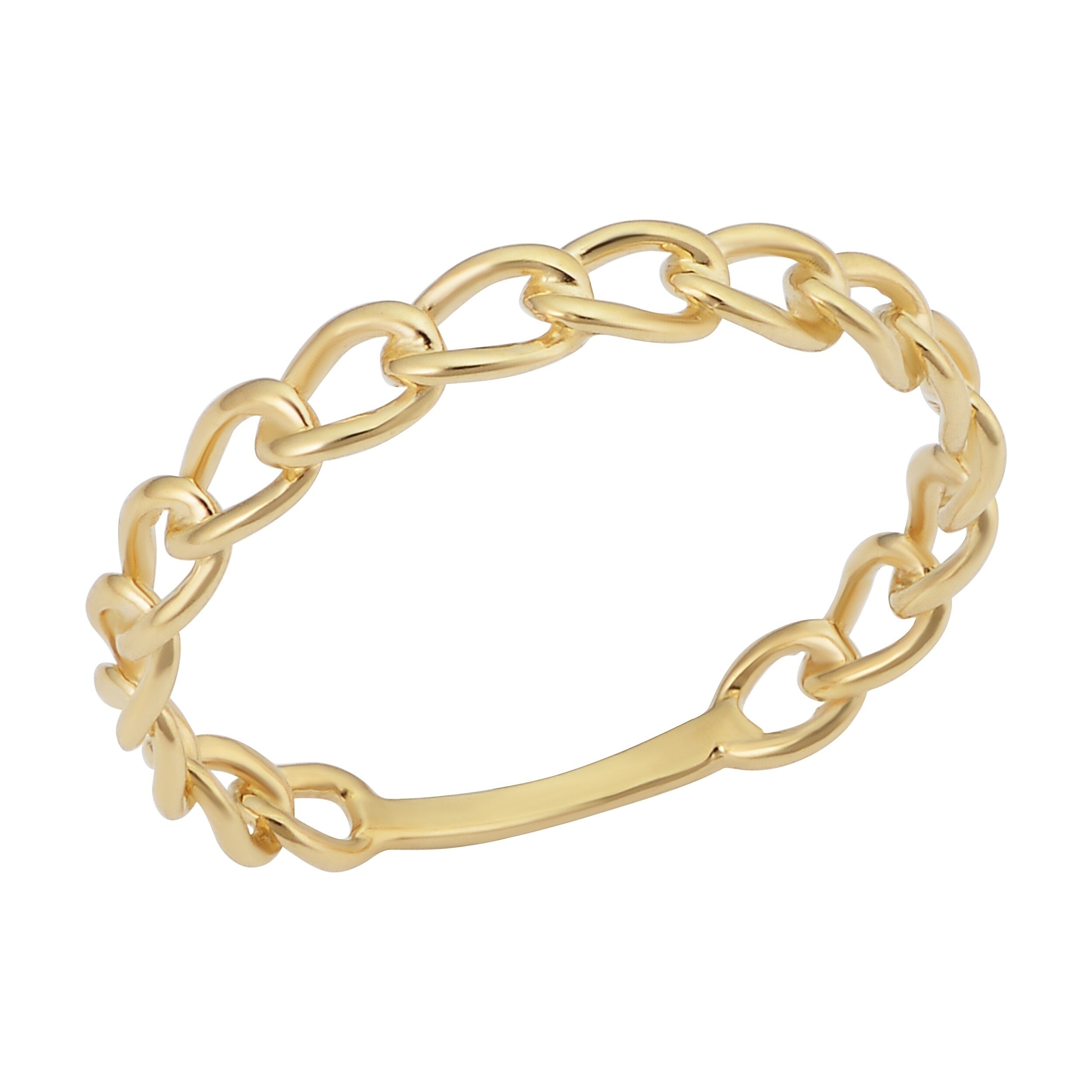 14K Yellow Gold 3.25 Millimeter Curb Link Minimalist Ring