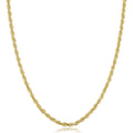 14K Yellow Gold 3.3 Millimeter Rope Chain Necklace For Men And Women 18 30 Inches