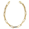 14K Yellow Gold 4.4 Millimeter Polished Paperclip Chain Bracelet 7.5 Inches