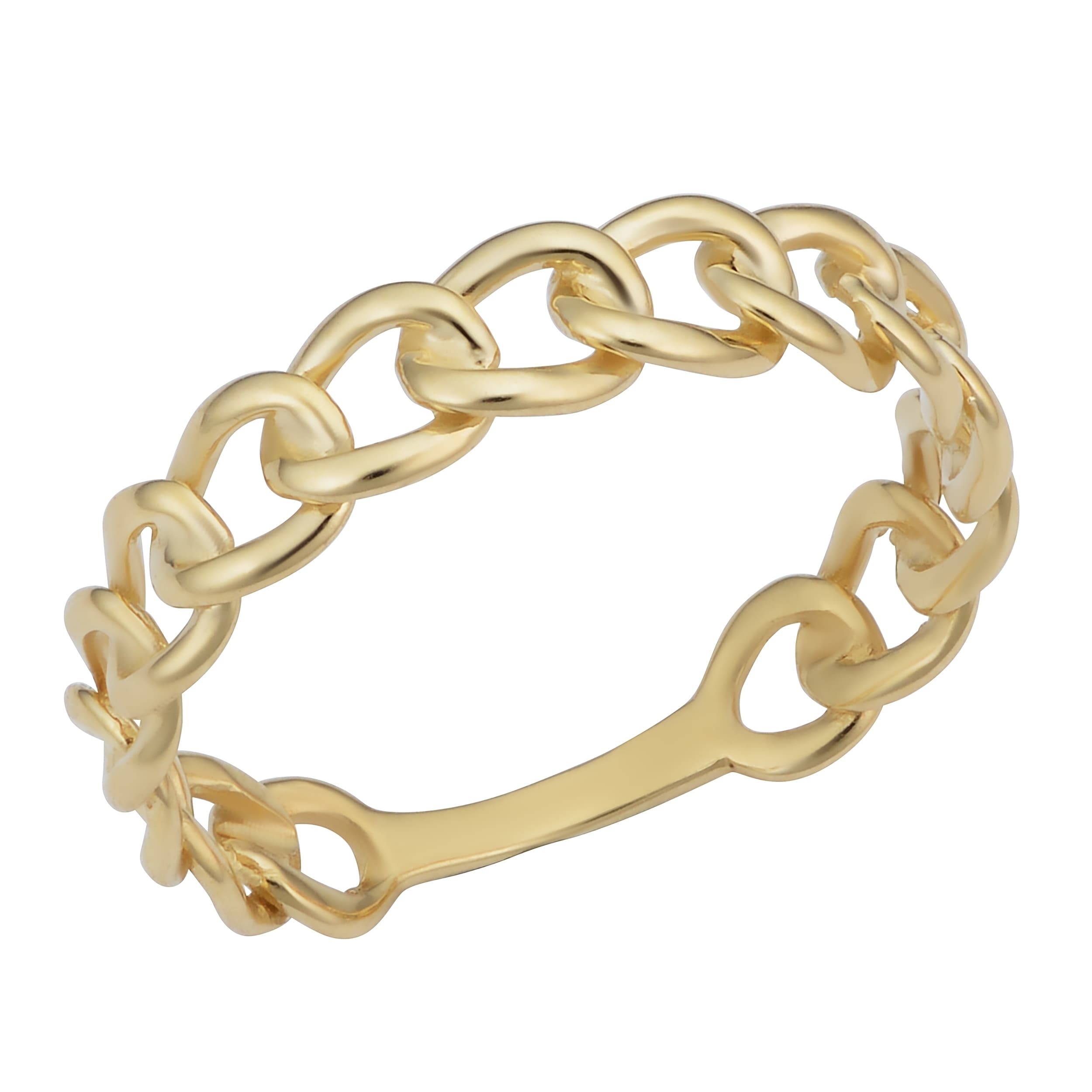14K Yellow Gold 4.5Mmillimeter Curb Link Ring Size 5 8