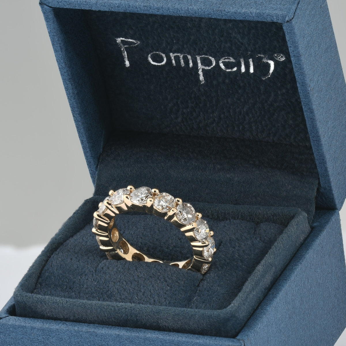 14K Yellow Gold 5 Ct Tdw Diamond Eternity Wedding Ring I J I2
