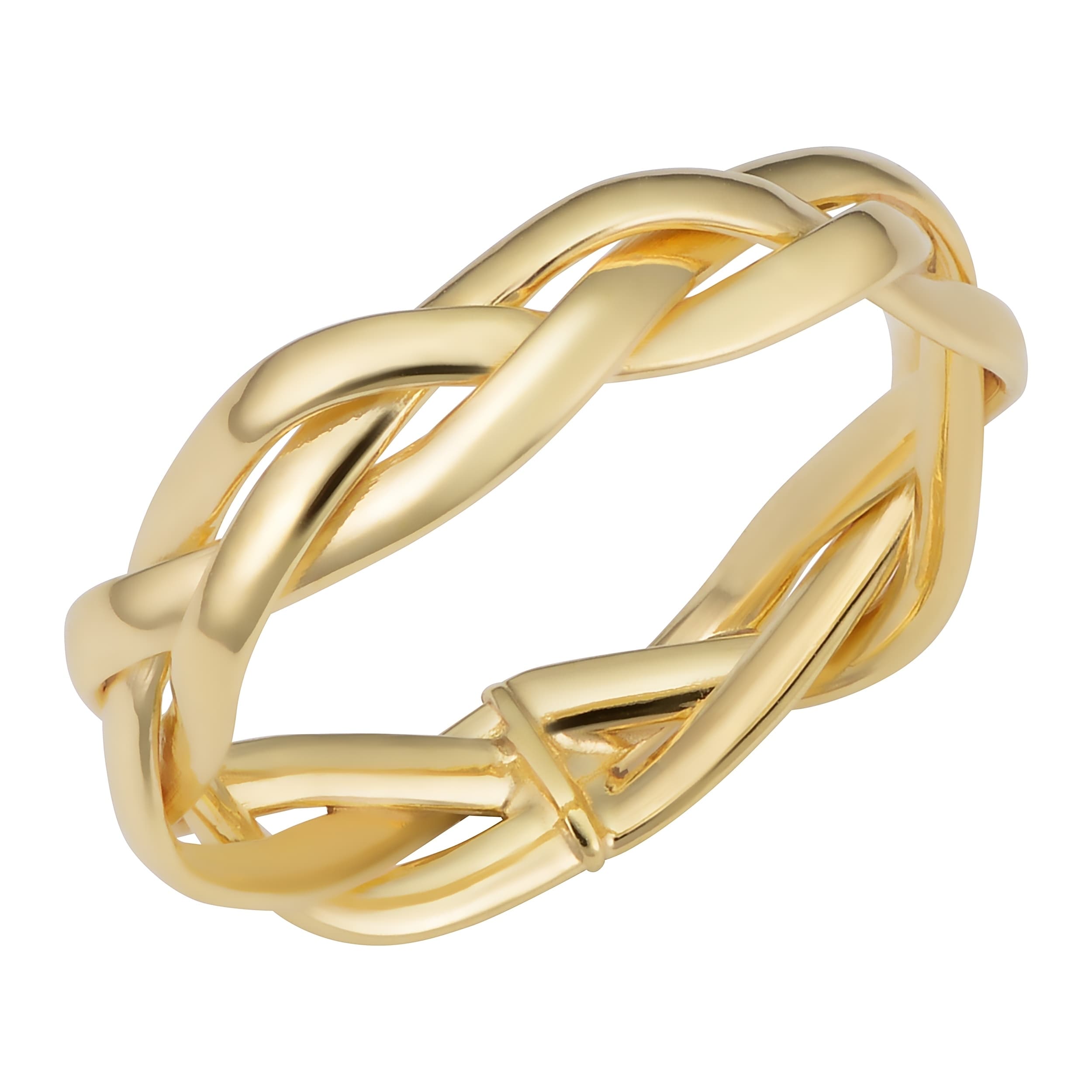14K Yellow Gold 5.25 Millimeter Braided Ring Size 6 7 8 Or 9
