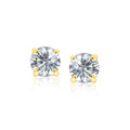 14K Yellow Gold 8.0Mm Round Cz Stud Earrings