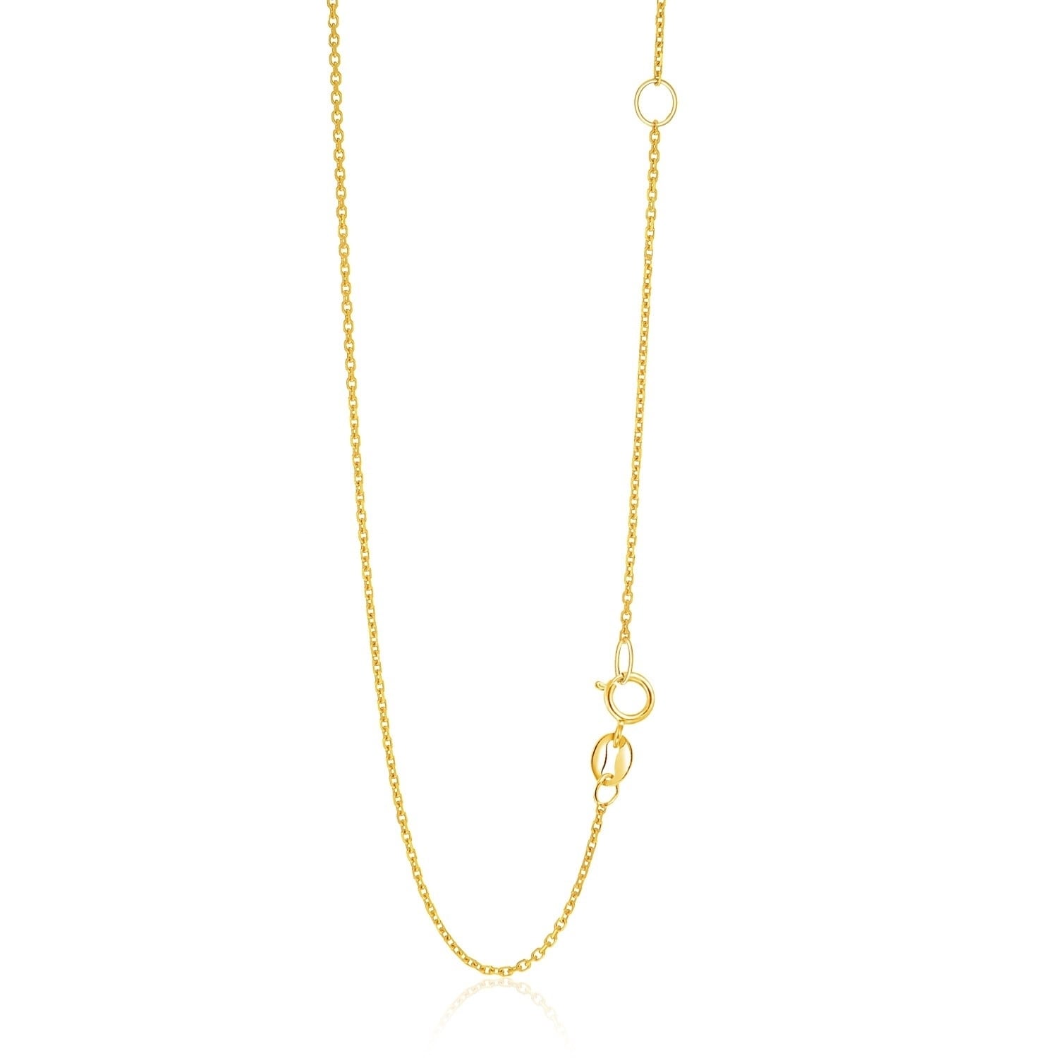 14K Yellow Gold Adjustable Cable Chain 1.1Mm