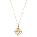 14K Yellow Gold Compass Windrose Pendant Rope Chain Necklace 18 Inches