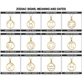 14K Yellow Gold Constellation Zodiac Sign Pendant Necklace 17 Inches