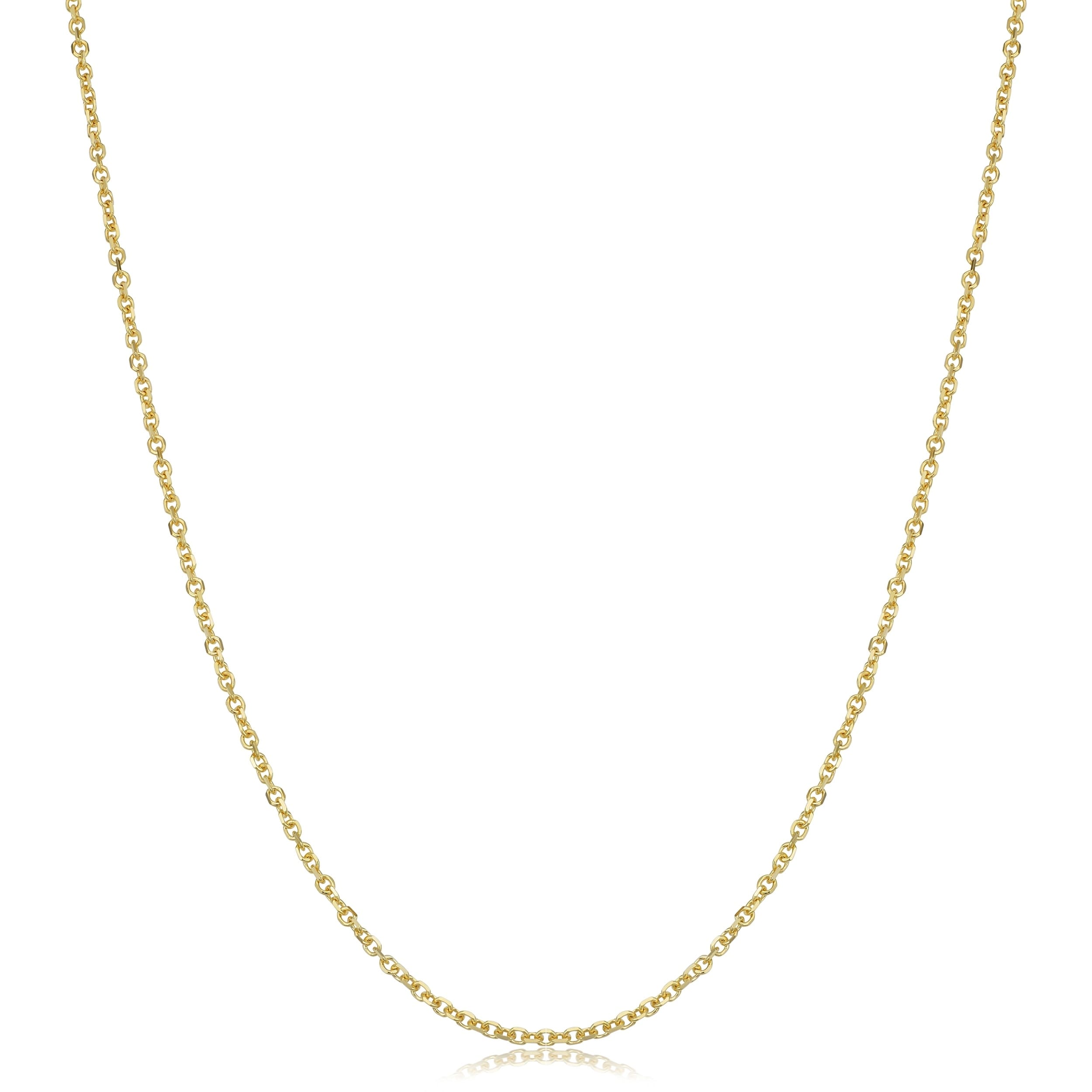 14K Yellow Gold Diamond Cut Cable Chain 16 24 Inches