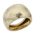 14K Yellow Gold Diamond Cut Cigar Band Ring