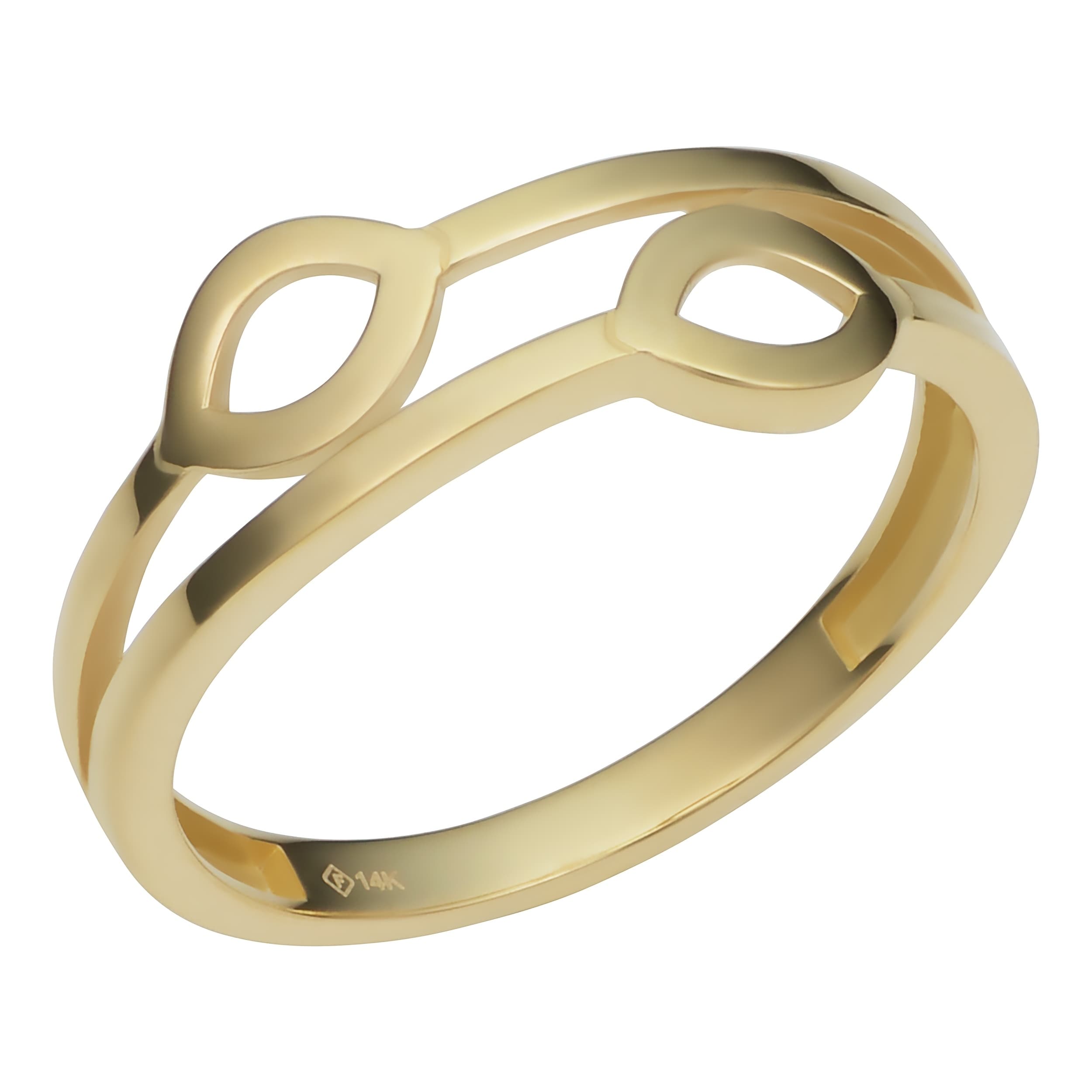 14K Yellow Gold Double Marquise Ring Minimalist Jewelry