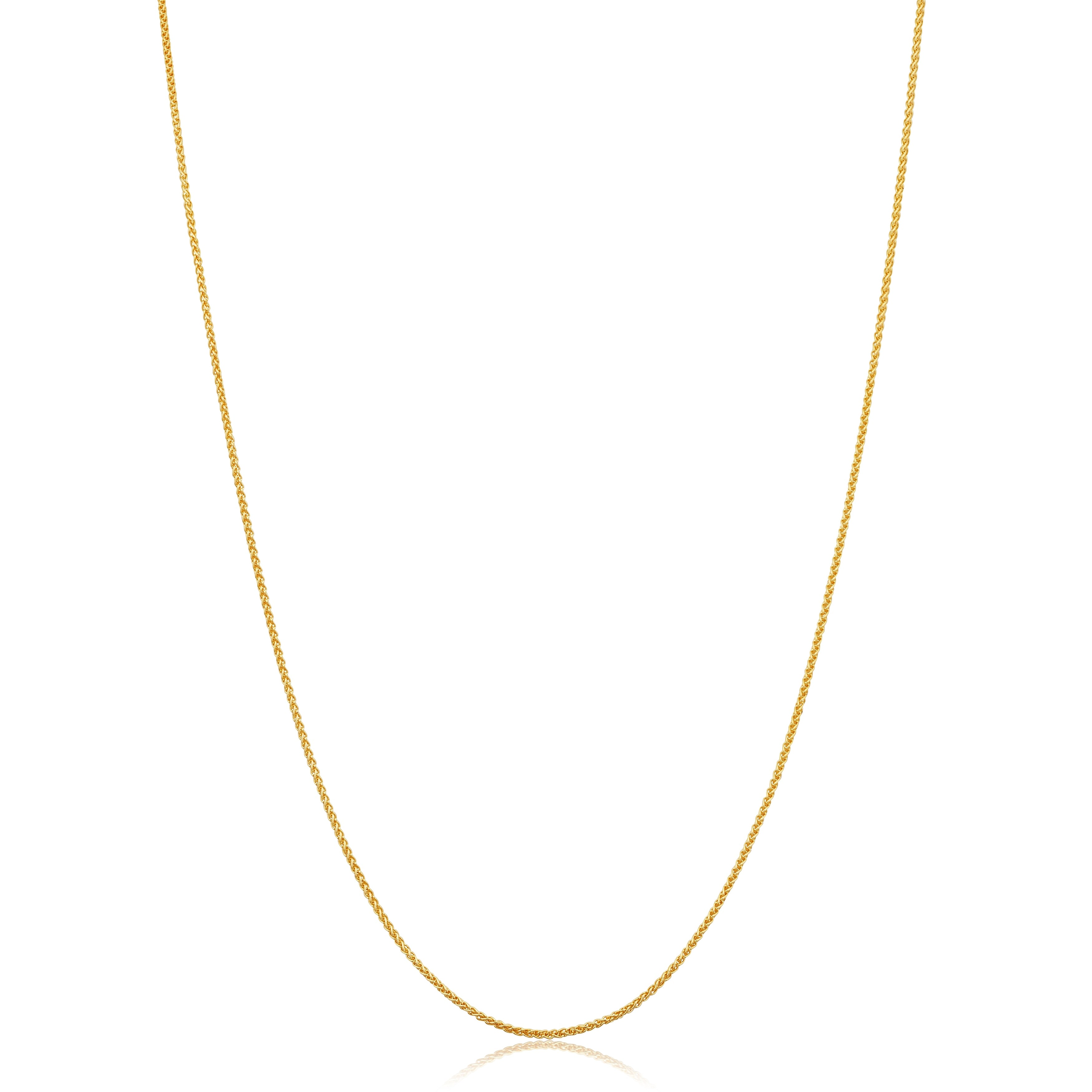 14K Yellow Gold Filled 0.8 Mm Round Wheat Chain Necklace For Women 14 30 Inches