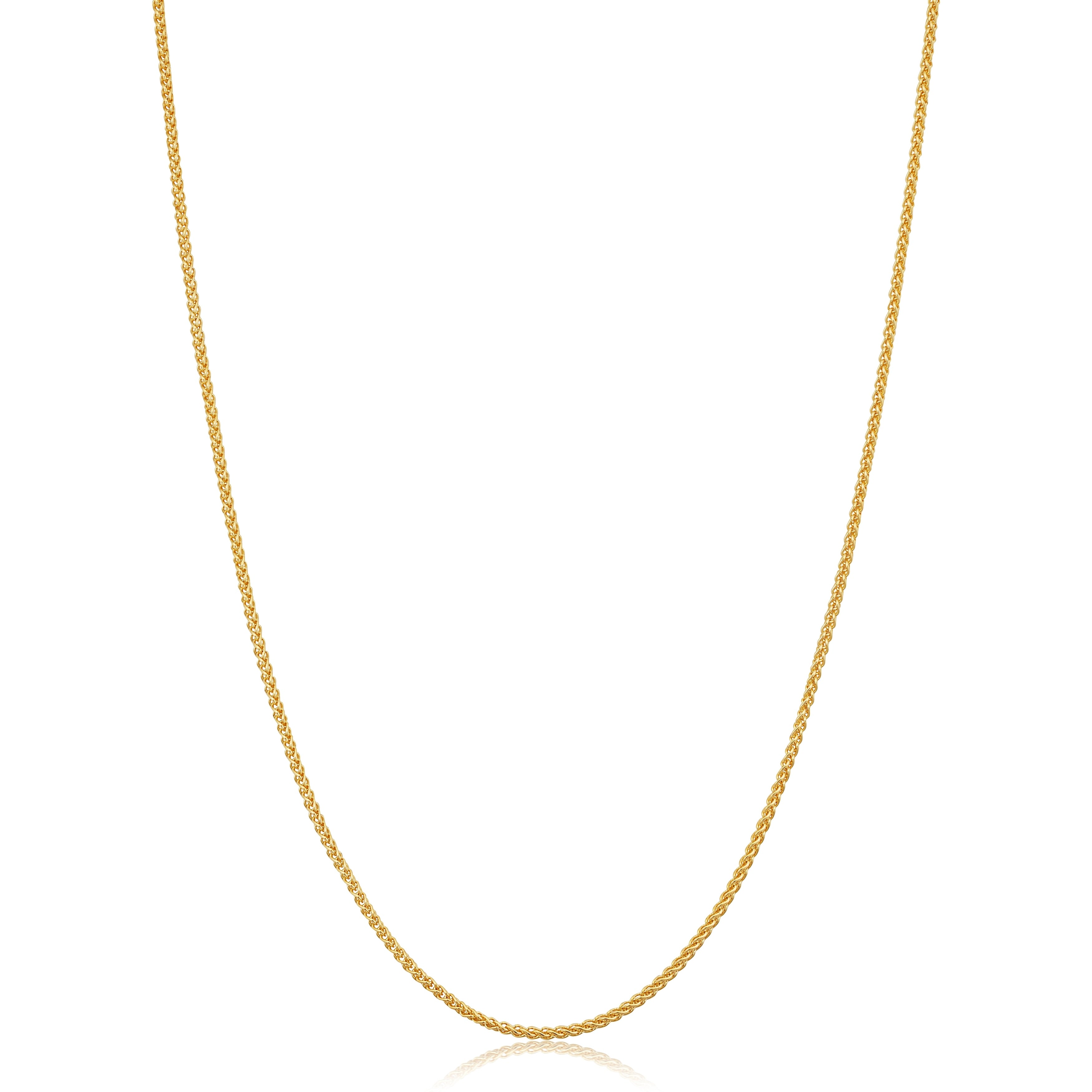 14K Yellow Gold Filled 1.2 Mm Round Wheat Chain Necklace For Women 14 30 Inches