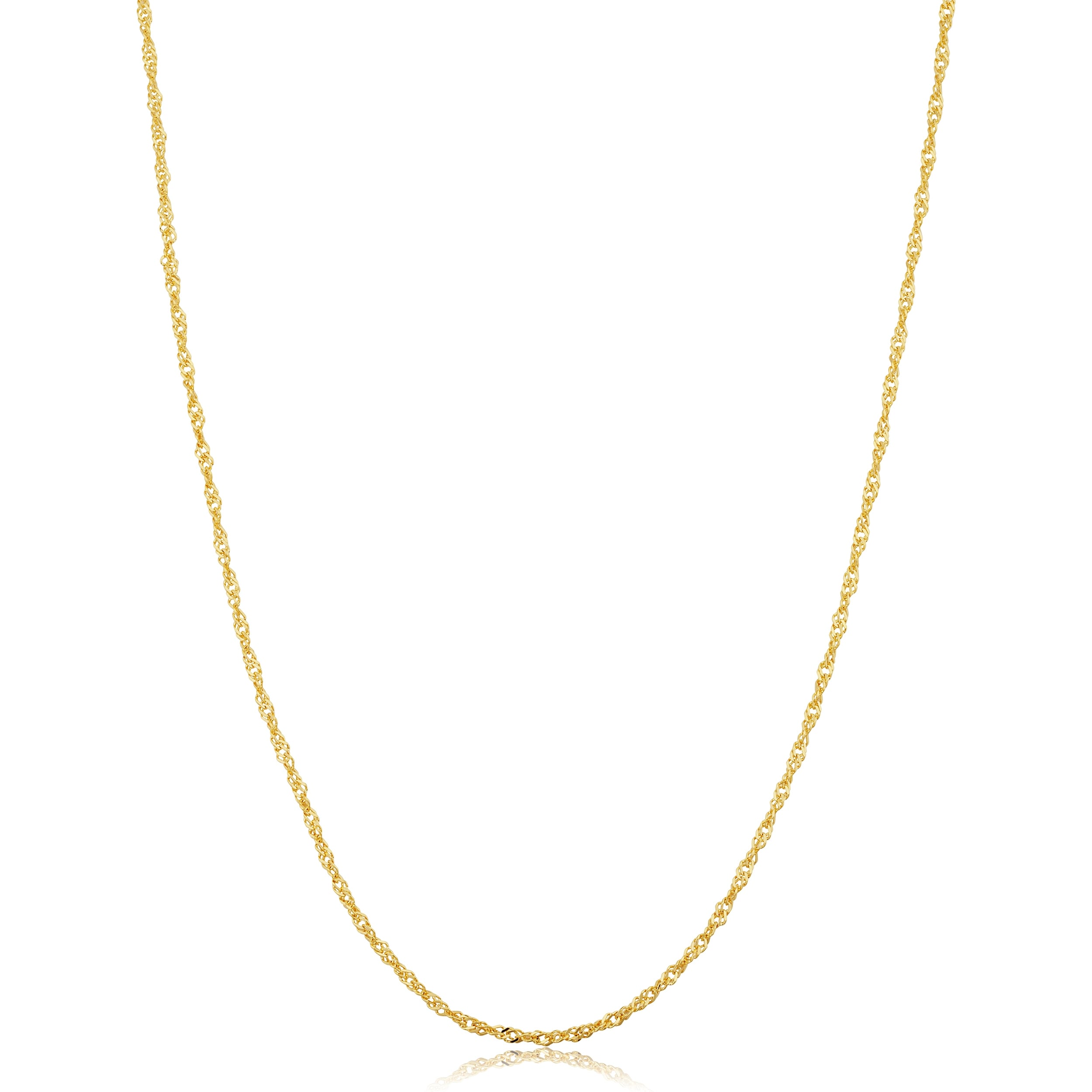 14K Yellow Gold Filled 1.4 Mm Singapore Chain Pendant Necklace For Women 14 30 Inches