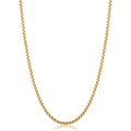 14K Yellow Gold Filled 2.5 Mm Round Box Link Chain Necklace For Men And Women 16 18 20 22 24 Or 30 Inch