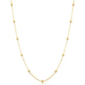 14K Yellow Gold Filled 3 Mm Ball Station Satellite Necklace For Women 16 18 20 24 Or 30 Inches