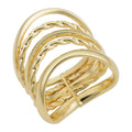 14K Yellow Gold Five Row Wave Ring