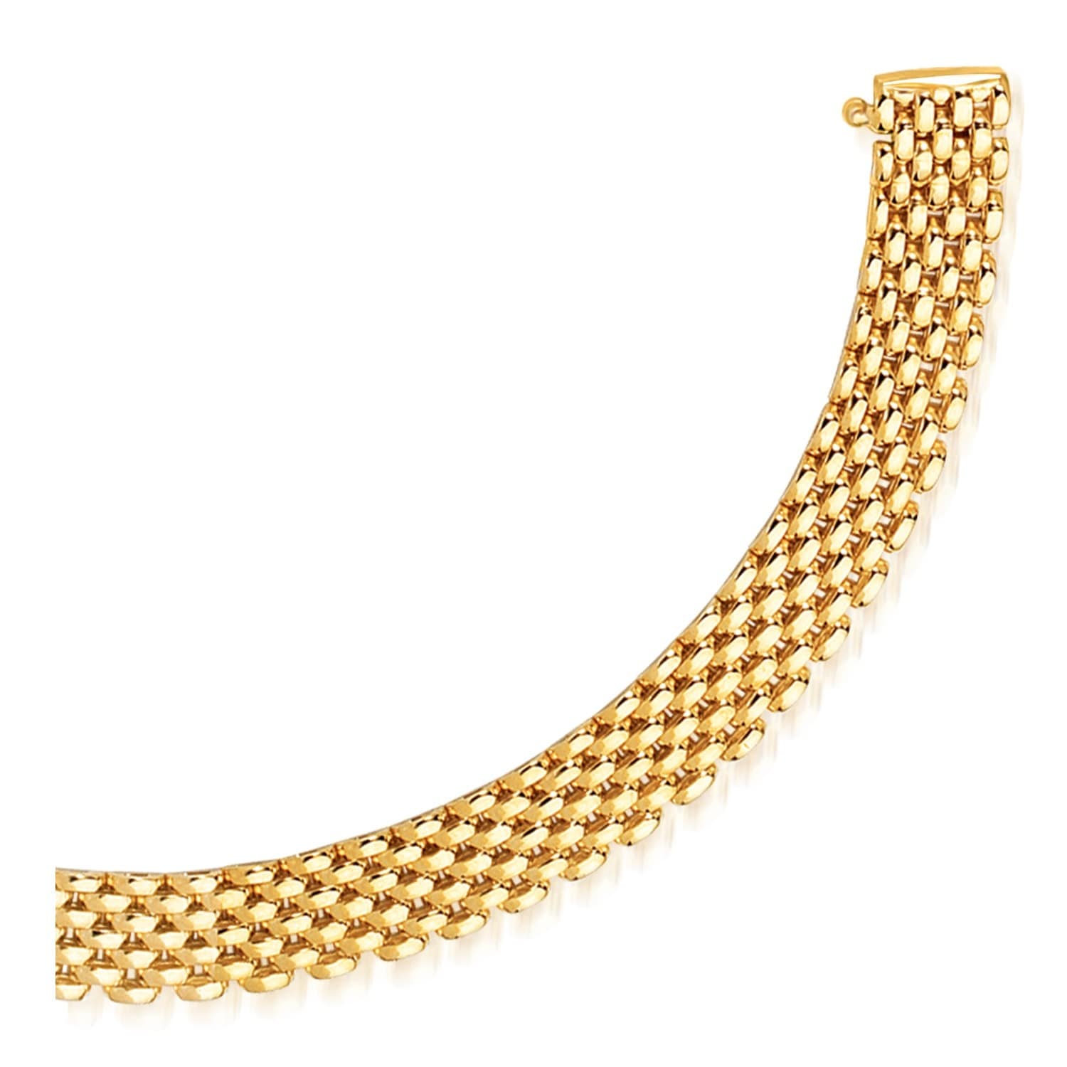 14K Yellow Gold Flexible Panther 9.0Mm Line Bracelet