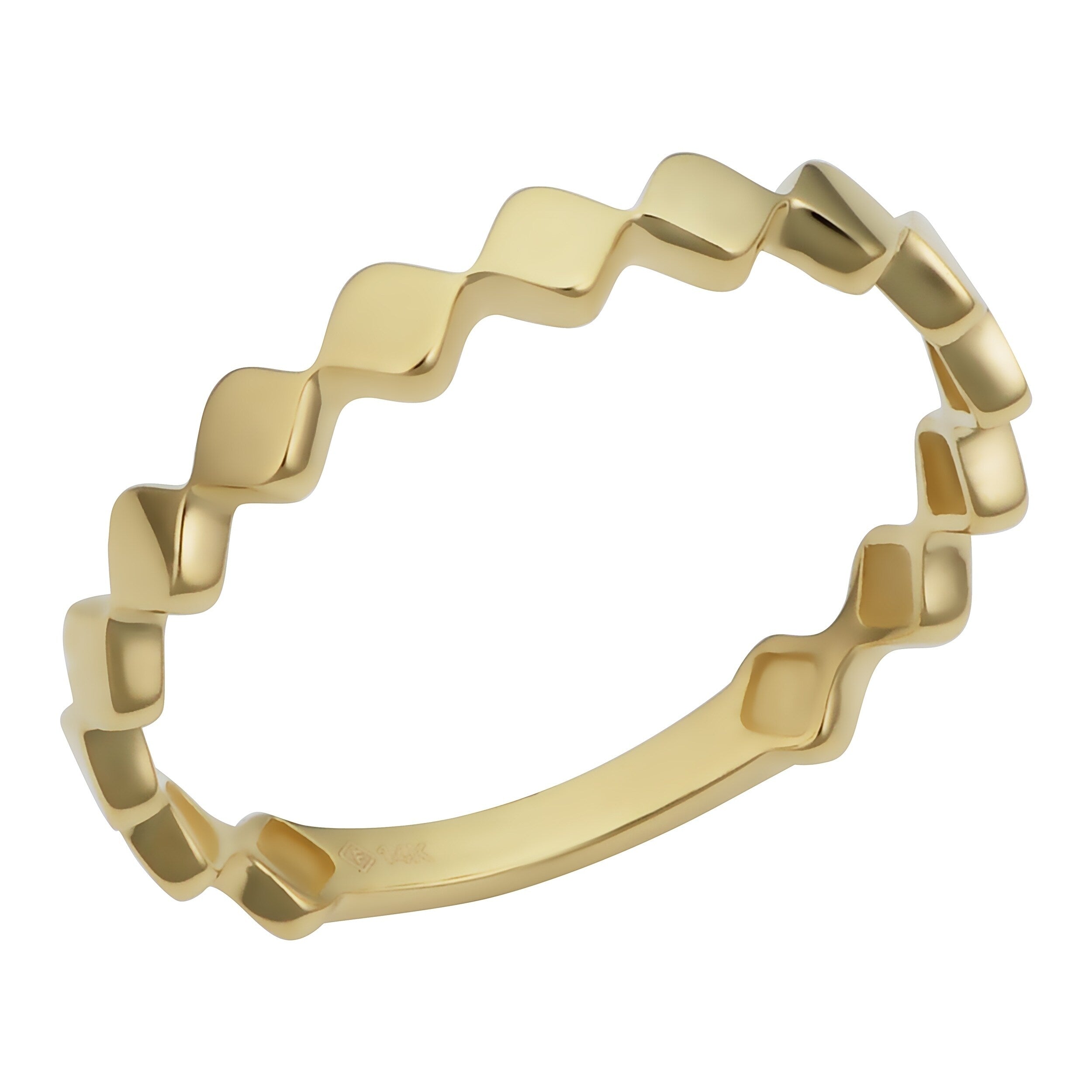 14K Yellow Gold Geometric Shaped Ring Minimalist Jewelry For Women