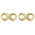 14K Yellow Gold Infinity Stud Minimalist Earrings