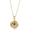 14K Yellow Gold Love Knot Pendant Necklace 16.5 Inch