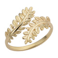 14K Yellow Gold Olive Branch Bypass Ring Size 6 7 8
