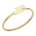 14K Yellow Gold Petite Double Bar Ring Minimalist Jewelry