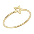 14K Yellow Gold Petite Star Ring Minimalist Jewelry For Women