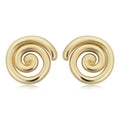14K Yellow Gold Polished Twirl Stud Earrings