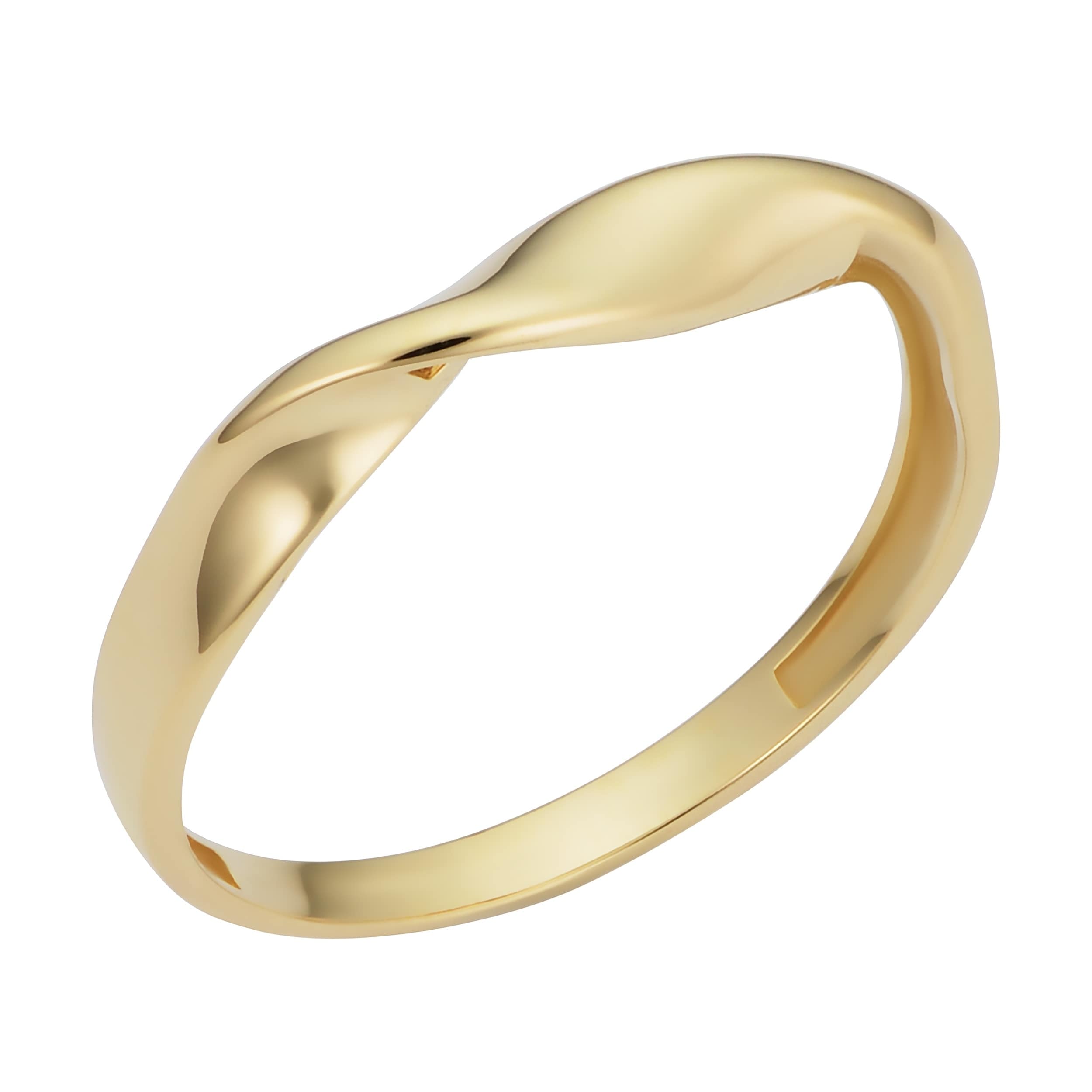 14K Yellow Gold Twisted Band Ring Minimalist Jewelry For Women