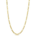 14K Yellow Gold Filled Solid Figaro Link Chain Necklace