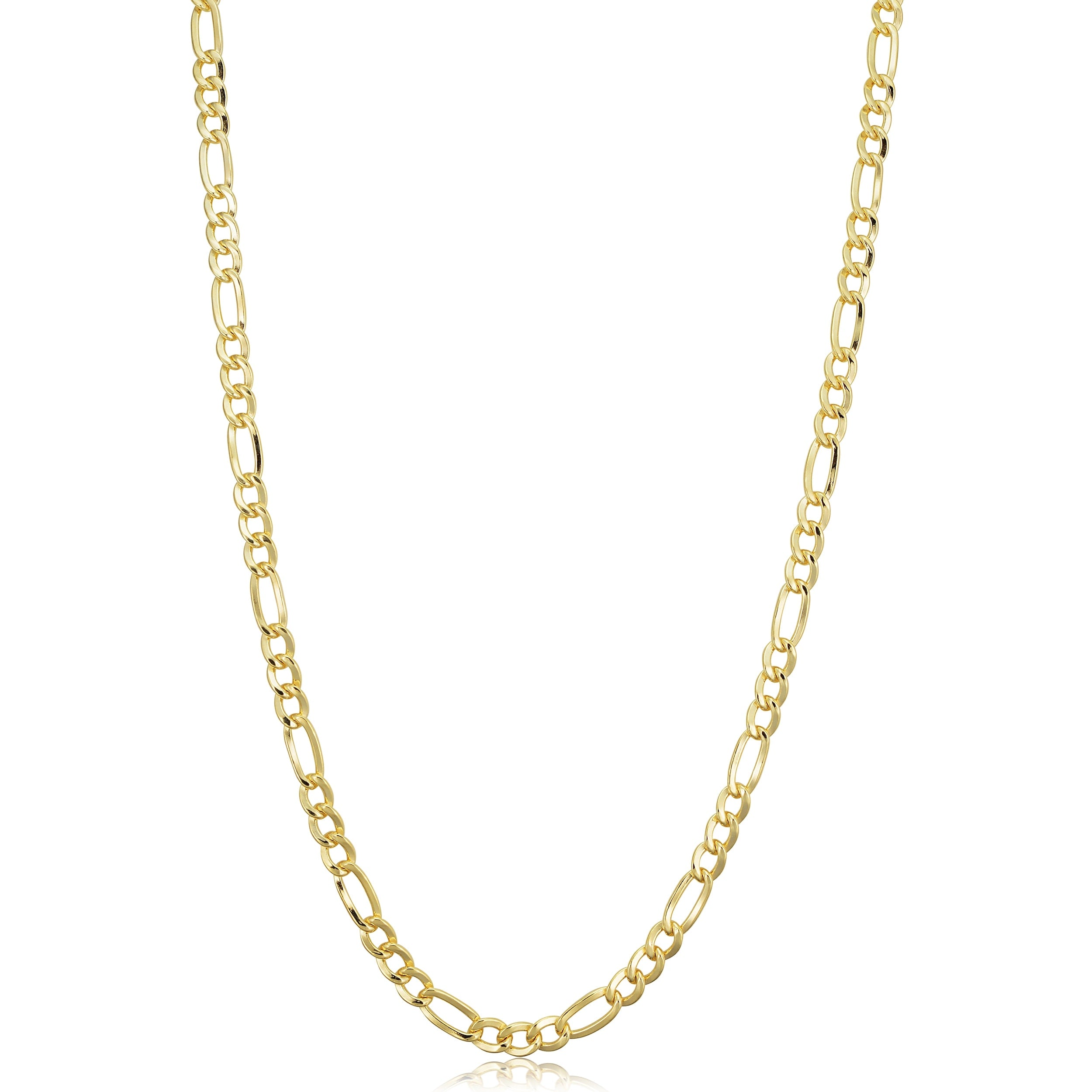 14K Yellow Gold Filled Solid Figaro Link Chain Necklace