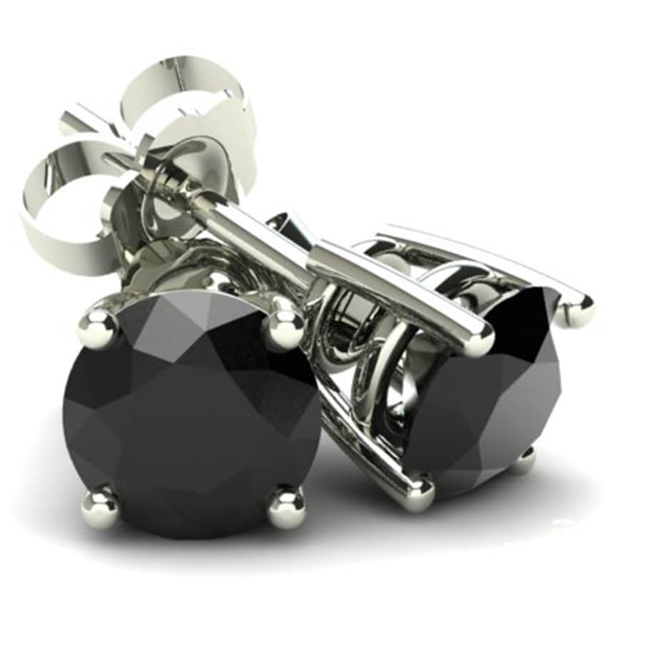 14K Yellow Or White Gold 1 2Ct To 4Ct Black Diamond Studs