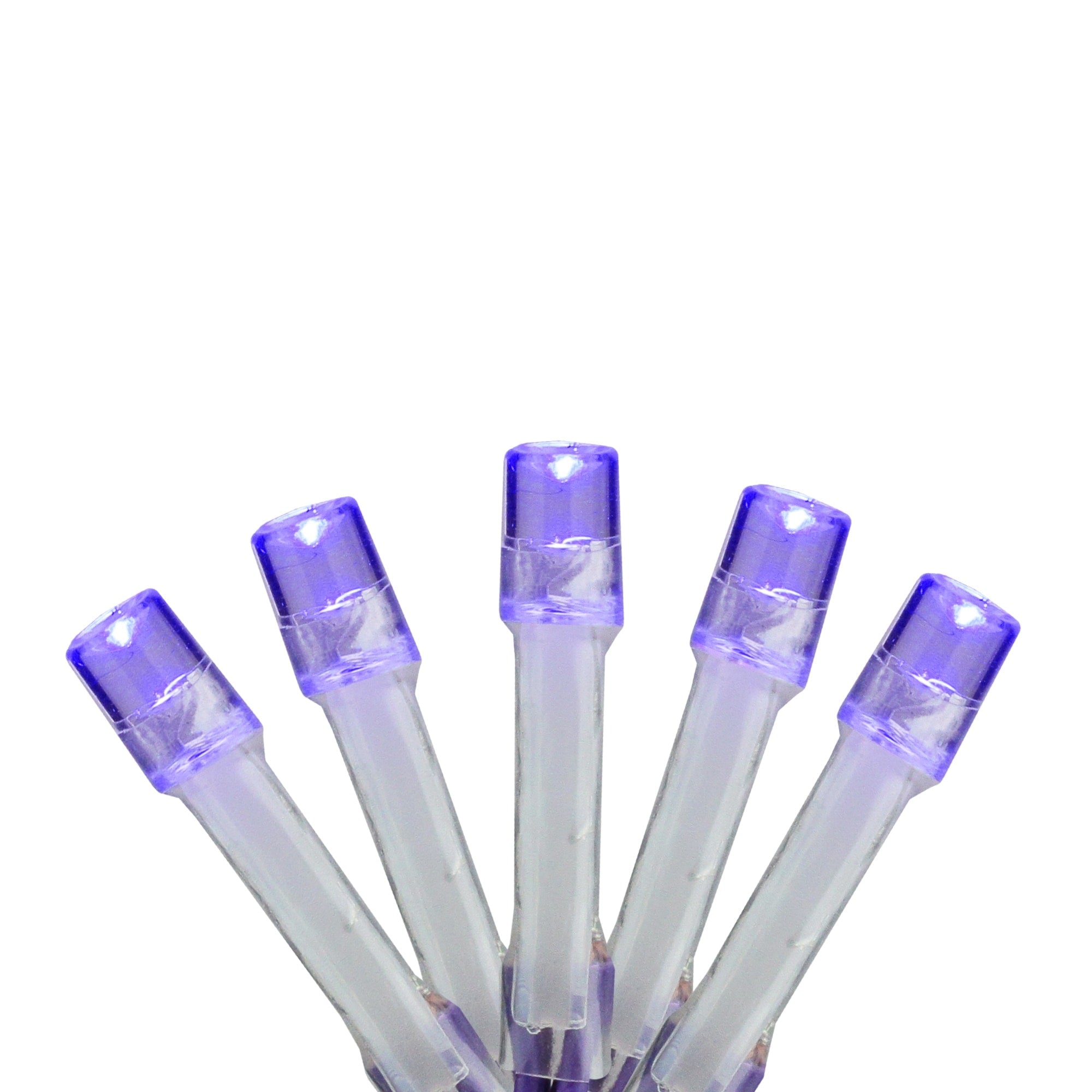 15 Battery Operated Blue Purple Micro Led Christmas Lights 4.8 Ft Purple Wire