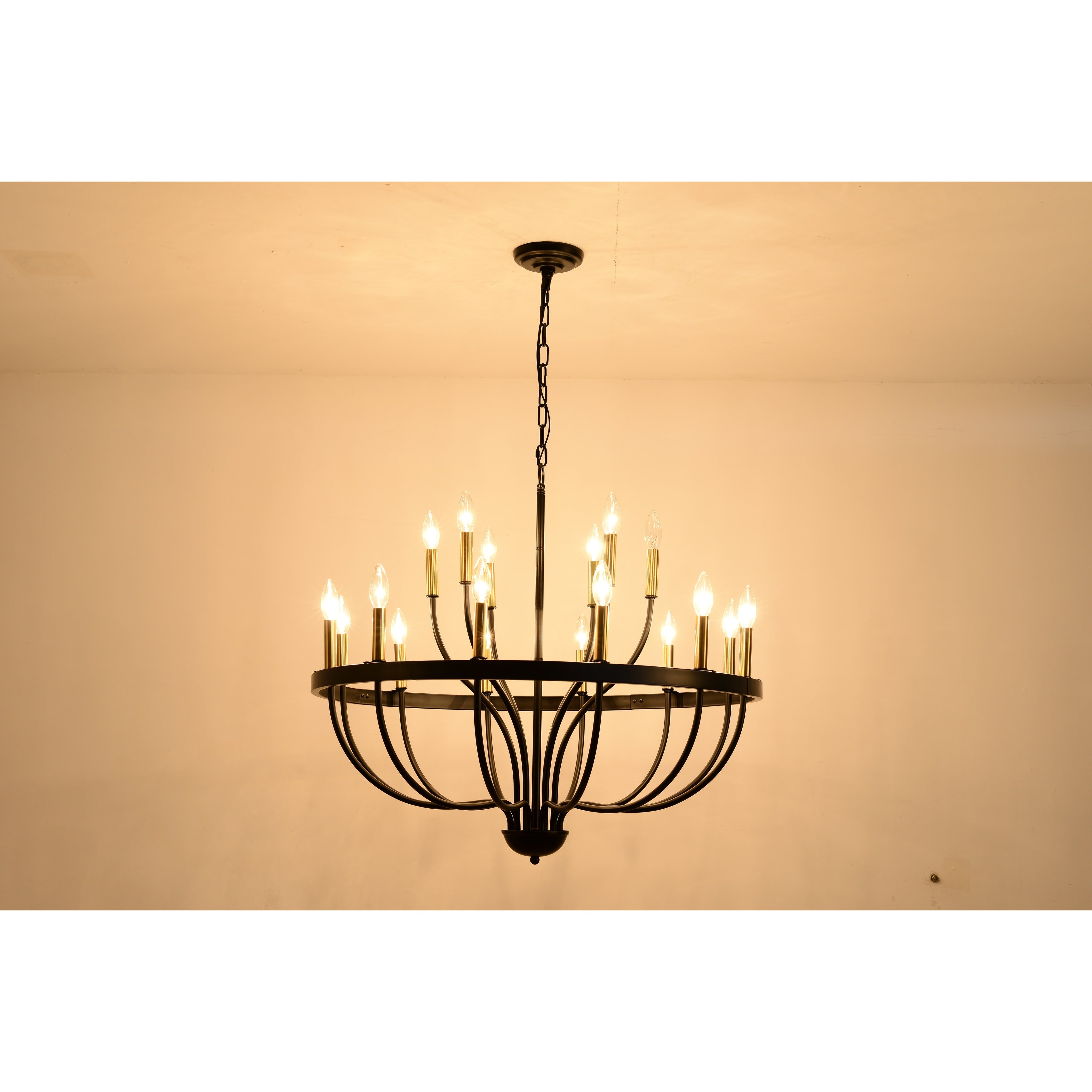 15 Light Chandelier Industrial Iron Candle Chandelier Modern Suspended Farmhouse Pendant Light Fixtures No Include Bulb