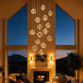 15 Light Led Staircase Chandelier Crystal Ceiling Lights Large Chandeliers For High Ceilings Entryway Modern Lighting Fixture