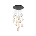 15 Light Satin Black Led Chandelier With Pc Shades