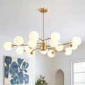 15 Light Spiral Branch Mid Century Frosted Glass Chandelier 43.3 In