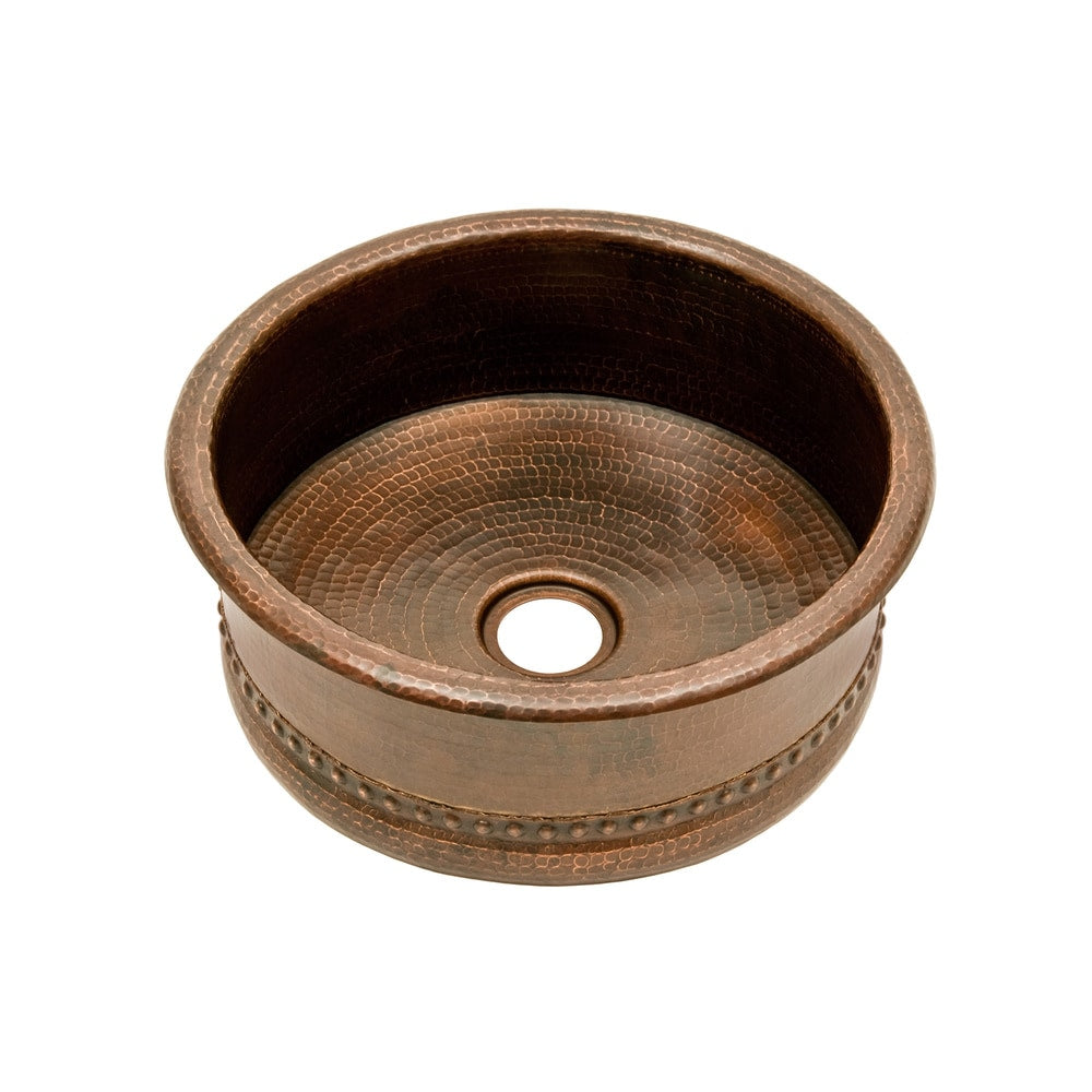 Premier Copper Products 15 Inch Round Bar Vessel Tub Sink