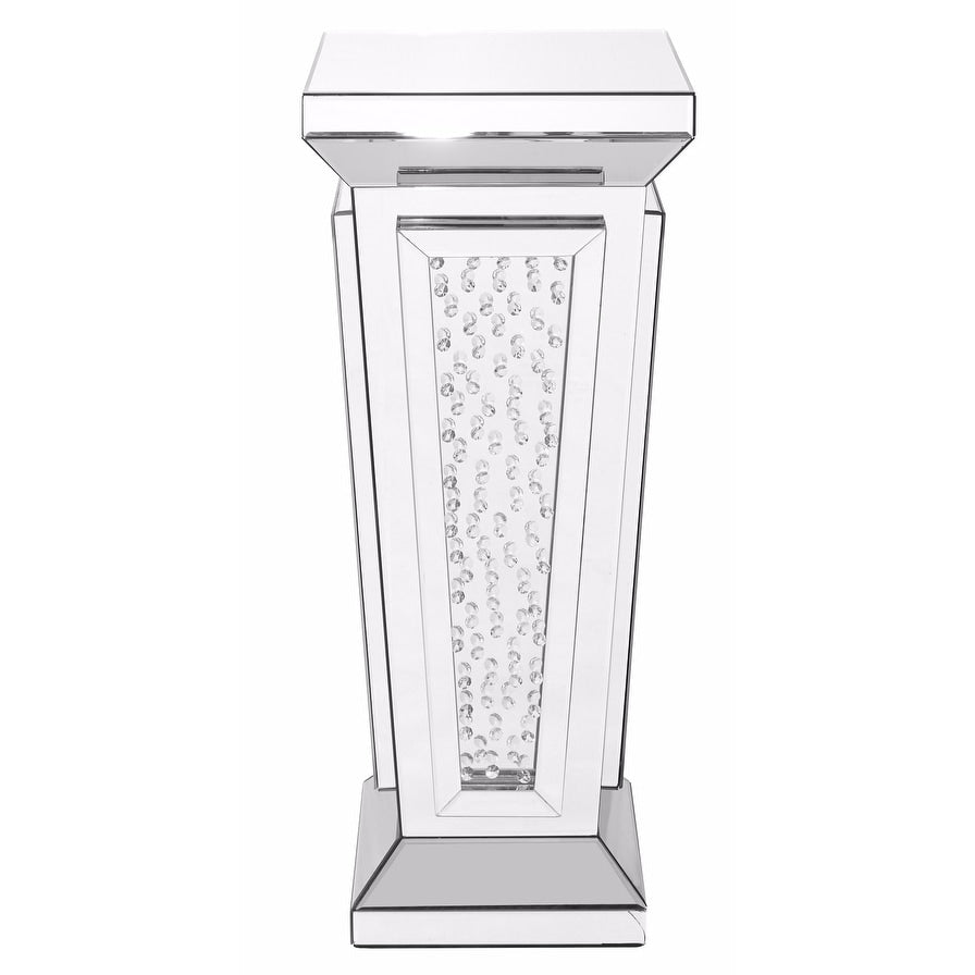 15 Inch Crystal End Table In Clear Mirror Finish