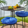 Havenside Home Driftwood 15 Inch Round Outdoor Marine Blue Bistro Chair Cushions Set Of 2