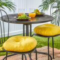 Havenside Home Driftwood 15 Inch Round Outdoor Yellow Bistro Chair Cushions Set Of 2
