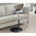 15.5 W Height Adjustable End Table Marble Glass Top Couch Desk Compact Design