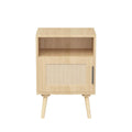 15.75 In Rattan With Door Open Shelf Nightstand