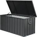 150 Gallon Outdoor Storage Deck Box Waterproof Large Storage Bin For Outside Cushions Throw Pillows Garden Tools Lockable