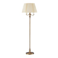 150 Watt 6 Way Metal Floor Lamp With Fabric Tapered Shade Gold