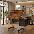 1500 Pieces Jigsaw Puzzle Metal Table Board For Adults Gift With 4 Trays 2 Storage Drawers And 4 Wheels Black