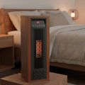 1500W Freestanding Electric Stove Fireplace Heaters With Timer And Overheat Protection Without Flame 8.5 L X 10.2 W X 24 H