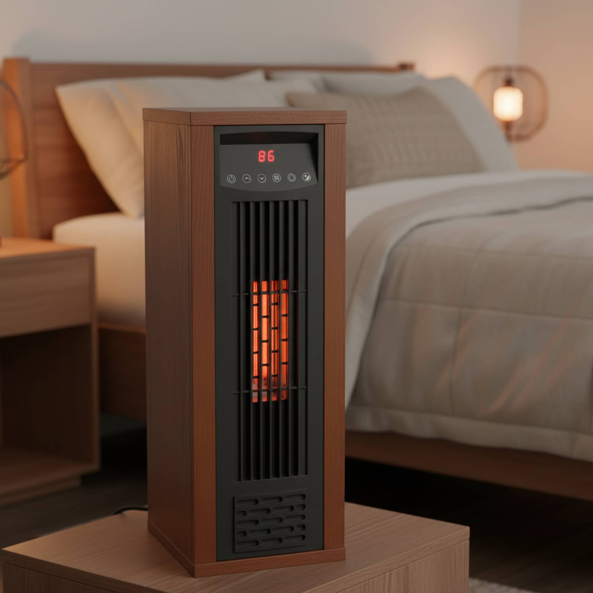 1500W Freestanding Electric Stove Fireplace Heaters With Timer And Overheat Protection Without Flame 8.5 L X 10.2 W X 24 H