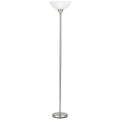Metal With Glass Shade 3 Way 150 Watt Torchiere Lamp